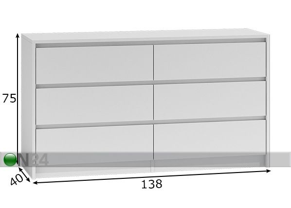 Lipasto 138 cm mitat
