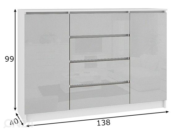 Lipasto 138 cm mitat