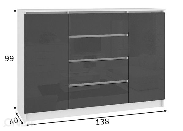 Lipasto 138 cm mitat