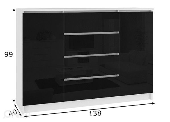Lipasto 138 cm mitat