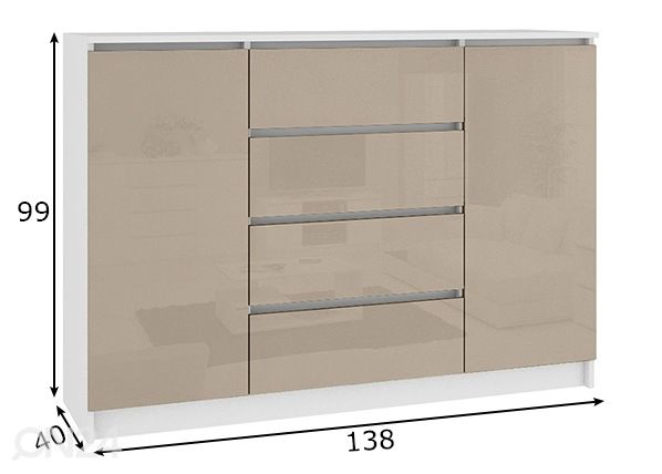 Lipasto 138 cm mitat