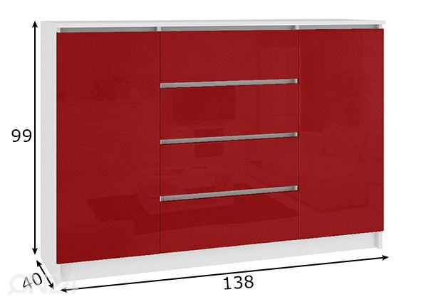 Lipasto 138 cm mitat