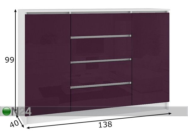 Lipasto 138 cm mitat