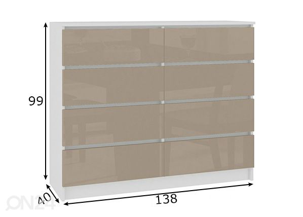 Lipasto 138 cm mitat