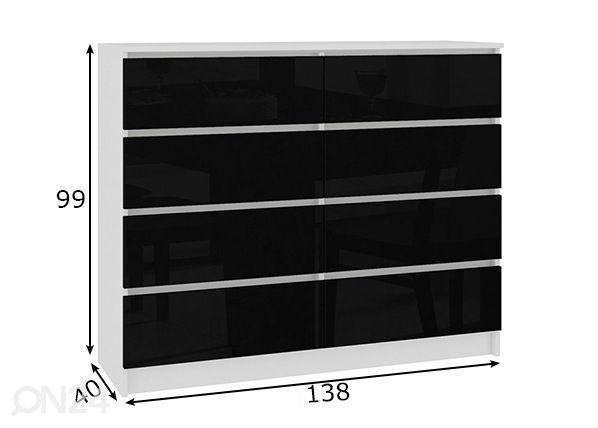 Lipasto 138 cm mitat