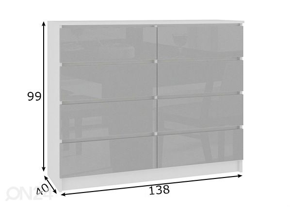 Lipasto 138 cm mitat