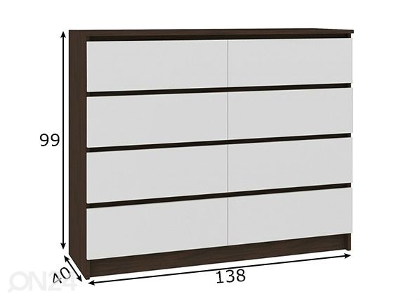 Lipasto 138 cm mitat