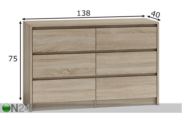 Lipasto 138 cm mitat