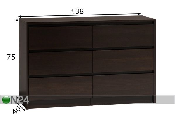 Lipasto 138 cm mitat