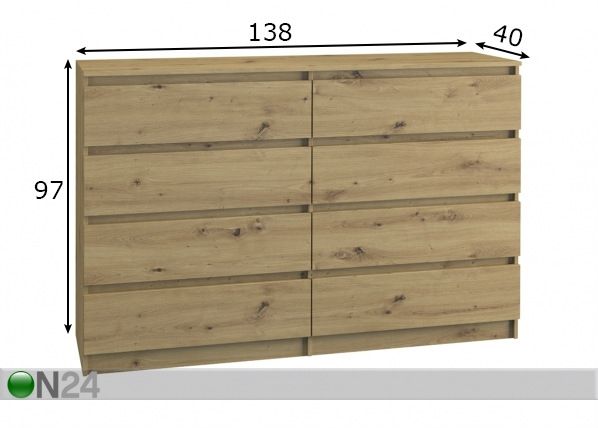 Lipasto 138 cm mitat