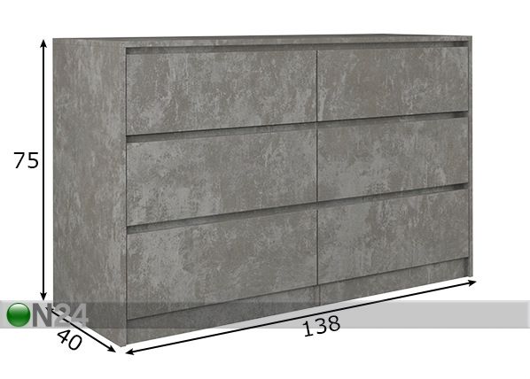 Lipasto 138 cm mitat