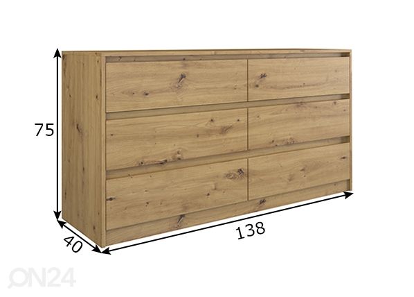 Lipasto 138 cm mitat
