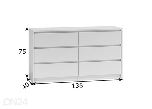 Lipasto 138 cm mitat