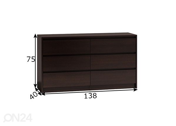 Lipasto 138 cm mitat