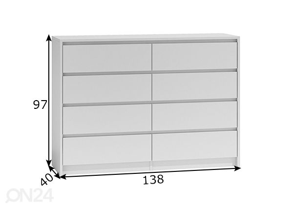 Lipasto 138 cm mitat
