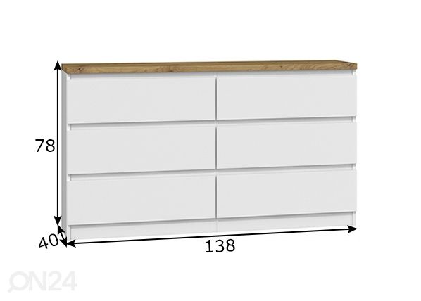 Lipasto 138 cm mitat