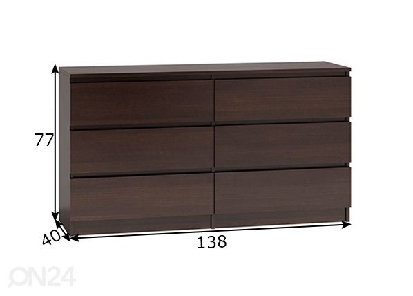 Lipasto 138 cm mitat
