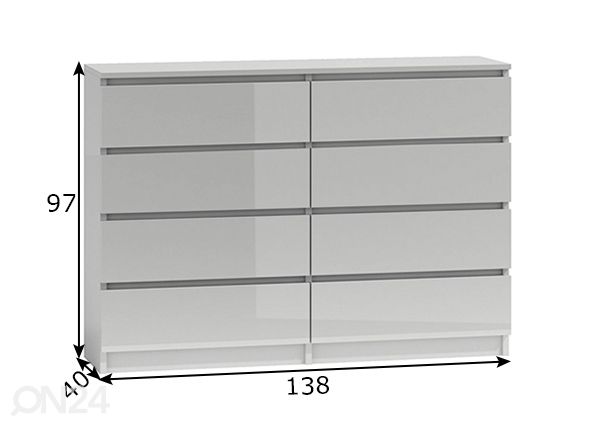 Lipasto 138 cm mitat