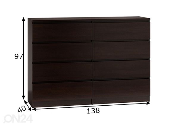 Lipasto 138 cm mitat