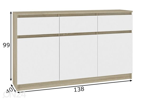 Lipasto 138 cm mitat