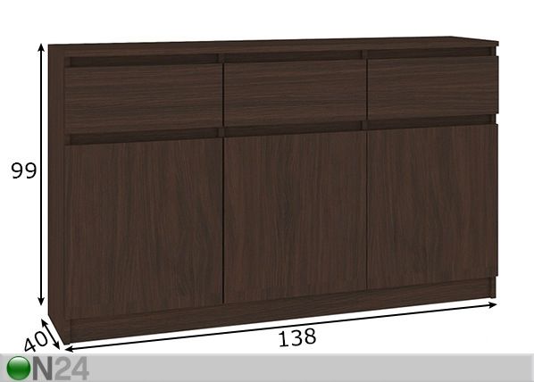 Lipasto 138 cm mitat