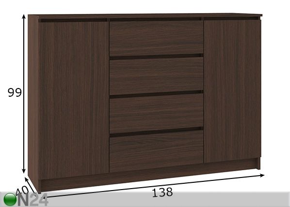 Lipasto 138 cm mitat