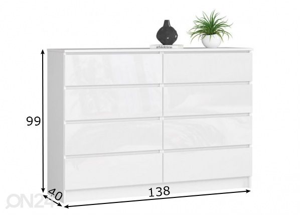 Lipasto 138 cm mitat
