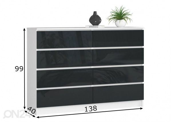 Lipasto 138 cm mitat