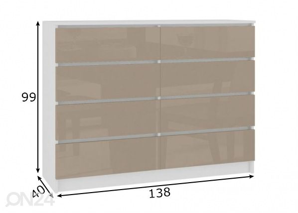 Lipasto 138 cm mitat