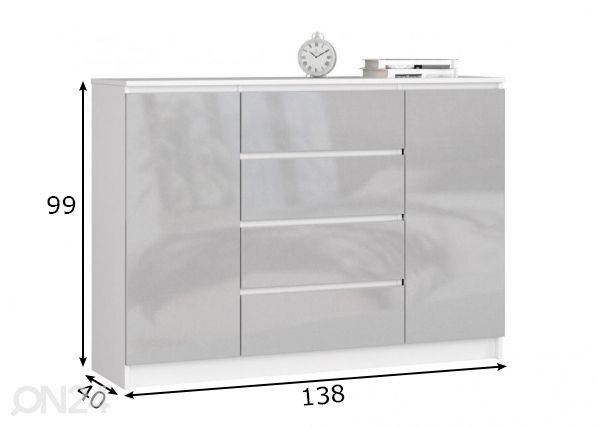 Lipasto 138 cm mitat