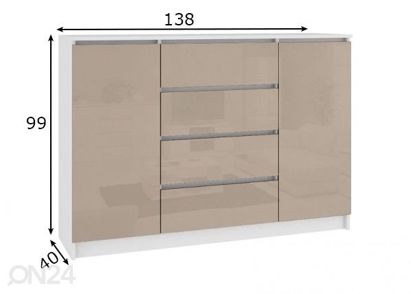 Lipasto 138 cm mitat