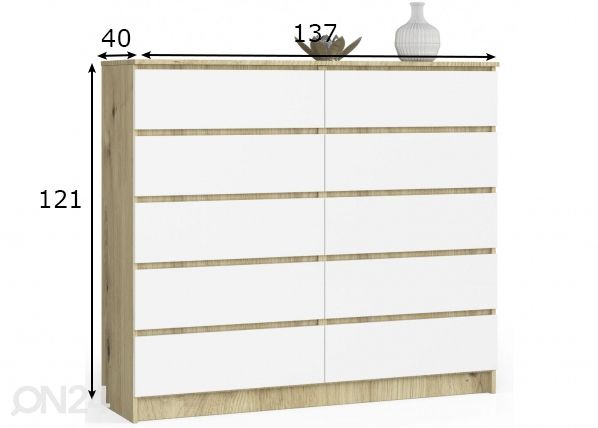 Lipasto 138 cm mitat