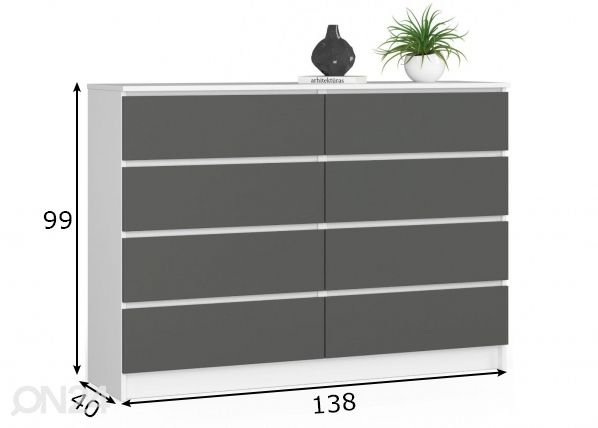 Lipasto 138 cm mitat