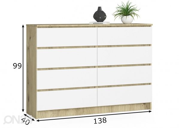 Lipasto 138 cm mitat