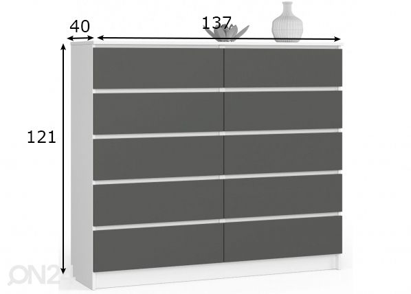 Lipasto 138 cm mitat