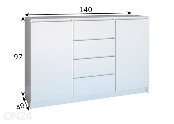 Lipasto 140 cm mitat