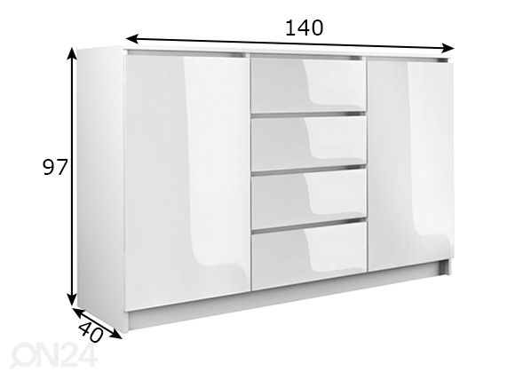 Lipasto 140 cm mitat