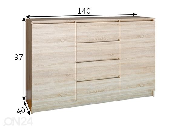 Lipasto 140 cm mitat
