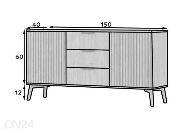 Lipasto 150 cm mitat