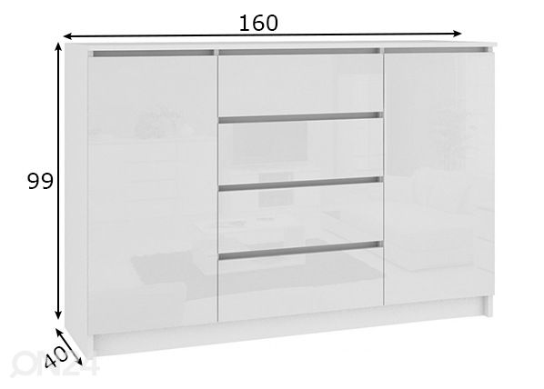 Lipasto 160 cm mitat