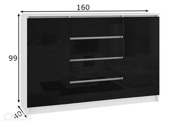 Lipasto 160 cm mitat