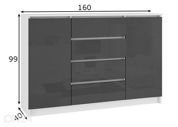 Lipasto 160 cm mitat