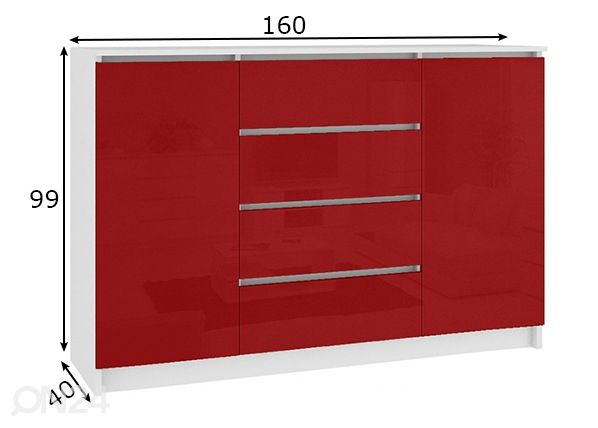 Lipasto 160 cm mitat