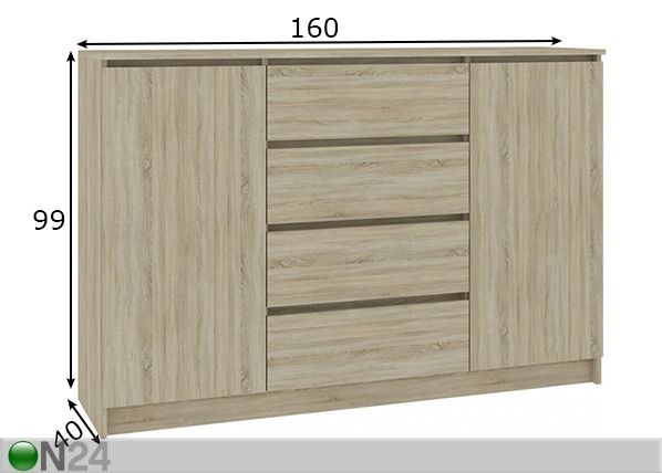 Lipasto 160 cm mitat