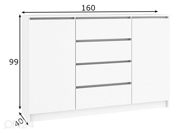 Lipasto 160 cm mitat