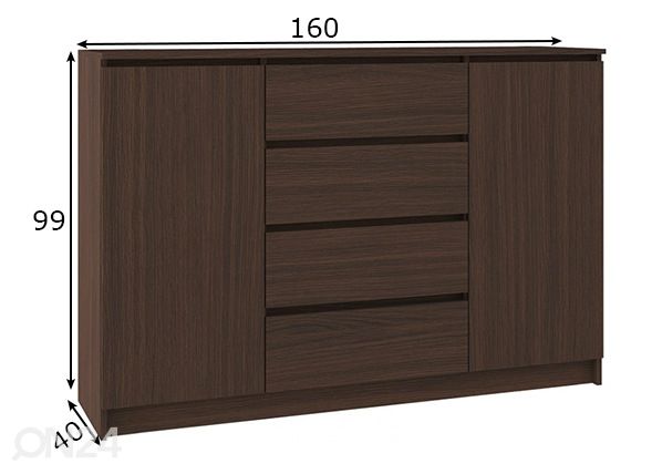 Lipasto 160 cm mitat