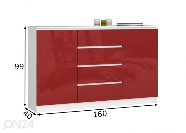 Lipasto 160 cm mitat