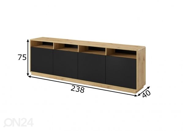 Lipasto 238 cm mitat