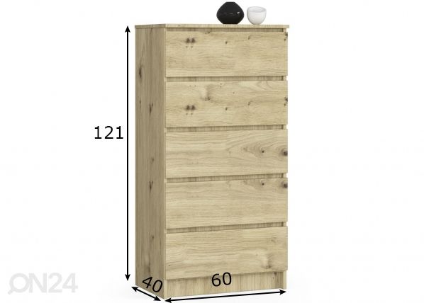 Lipasto 60 cm mitat