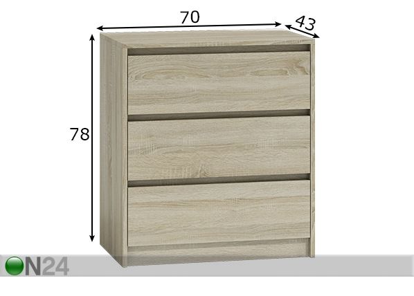 Lipasto 70 cm mitat